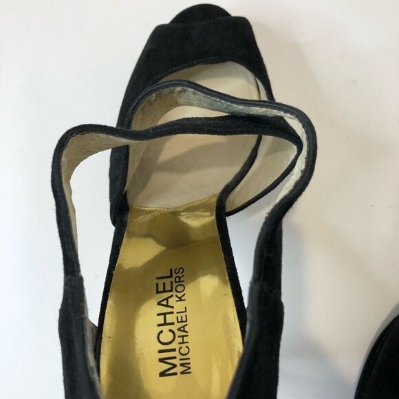 Michael Kors black peep toe platform 5in heels size 10 - Picture 14 of 16